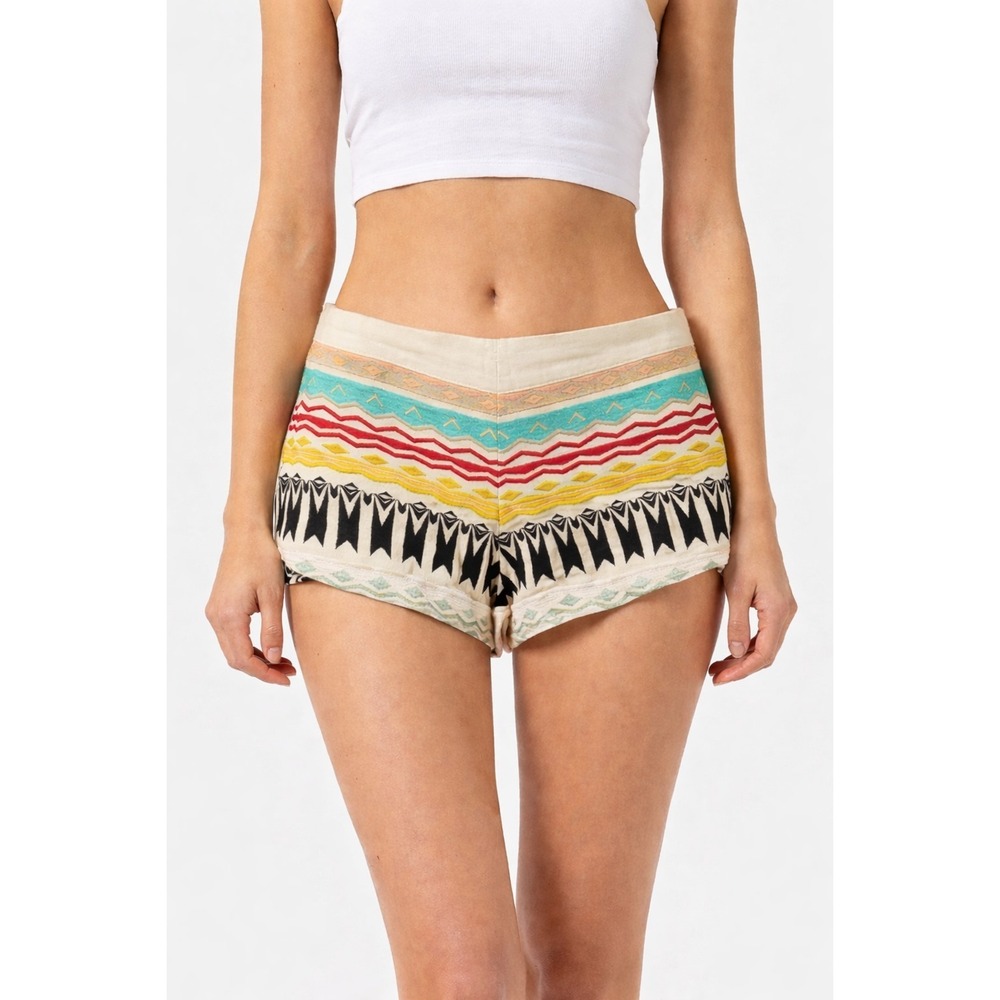 Chelseaflower Geometric Knit Shorts Multicolor Southwest‎ Boho Festival Sz XS